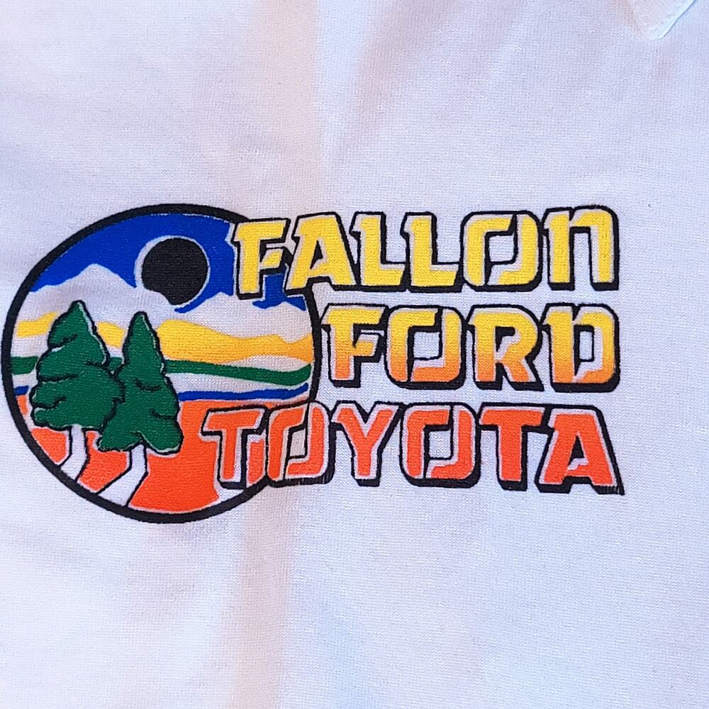 Deadstock Fallon Ford Toyota Dealer mens XL polo shirt 80s 90s Reno Nevada vtg